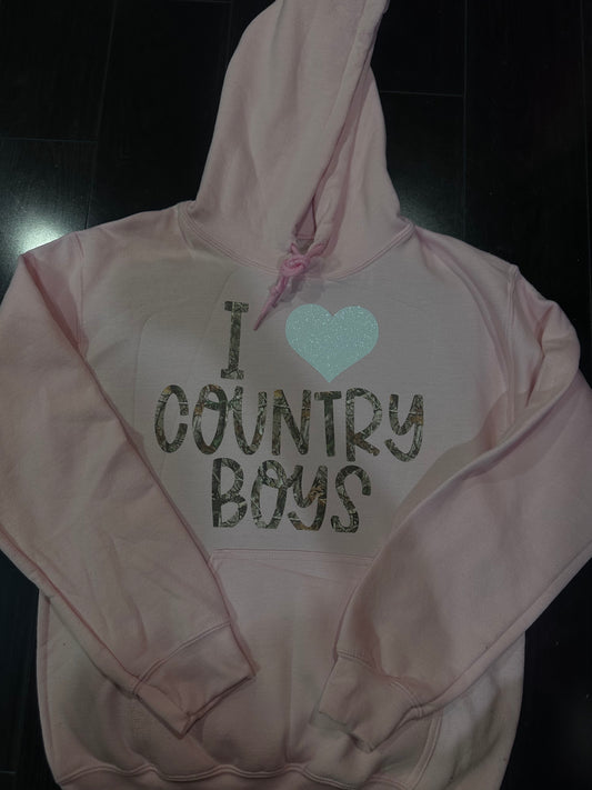 Pink Camo "I love Country boys" Hoodie